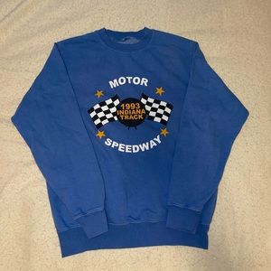 NWOT- JOHN GALT Blue Crewneck Sweatshirt “Motor Speedway 1993 Indiana Track”